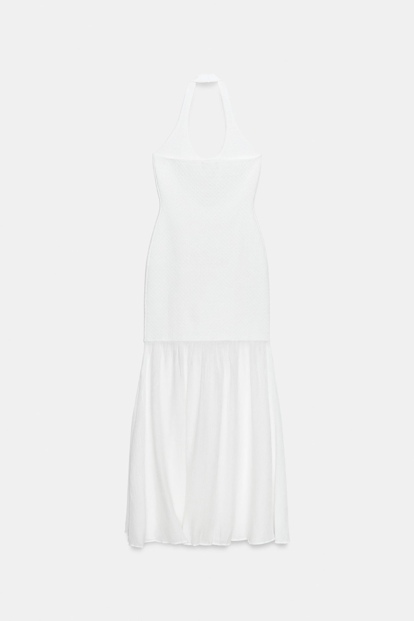 VESTIDO HALTER PUNTO COMBINADO