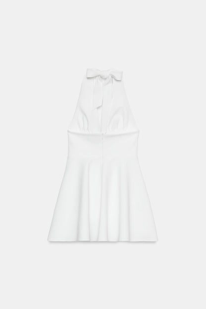 VESTIDO HALTER FALDA CAPA
