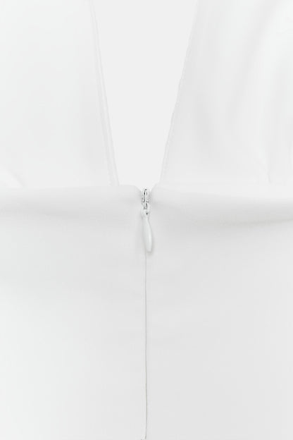 VESTIDO HALTER FALDA CAPA
